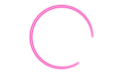 Glowing Neon Pink Circular Ring Frame with Transparent Background