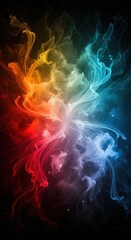 Vibrant swirls of color smoke cloud abstract texture background design