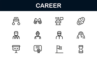 Minimal career icons designed for professional and productivity-focused projects. Perfect for modern websites, apps, and business presentations with premium visuals.