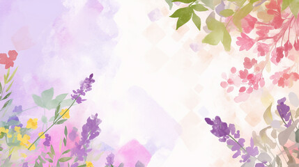 Obraz premium Watercolor retro artistic floral border background