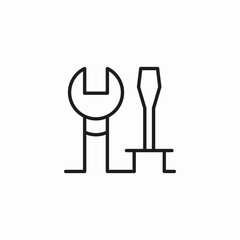 wrench and screwdriver icon sign vector