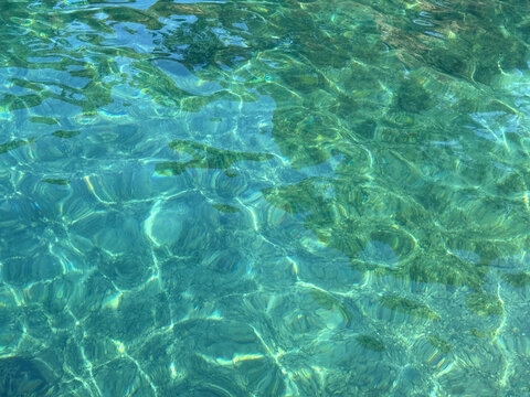 Emerald sea lagoon clear transparent water. 