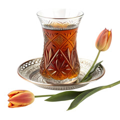 Turkish Tea: Elegant Glass,  Intricate Design, Blooming Tulips &ndash; A Visual Delight