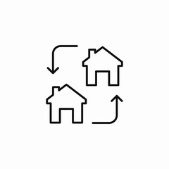 house swap concept icon sign vector