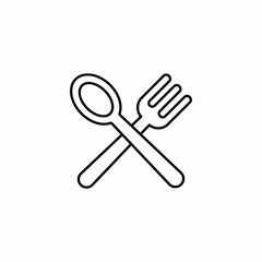 crossed fork spoon icon sign vector