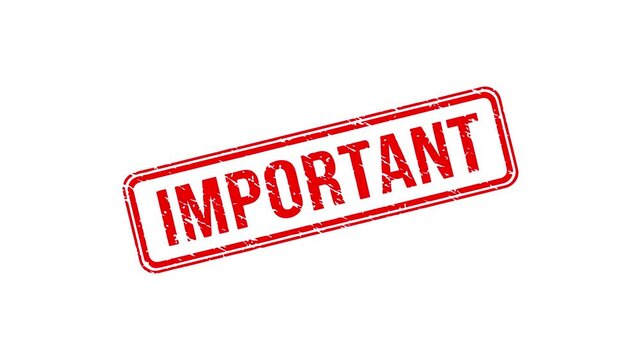 Red IMPORTANT stamp animation on vibrant green or white background