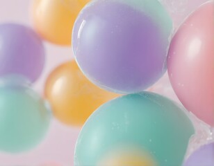 Macro Close-Up of Bubble Shaped Colorful Soap