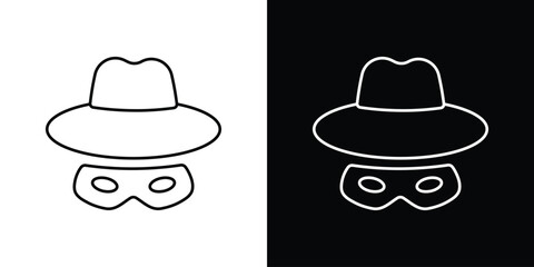 Spy icons. simple, stroke, black icons