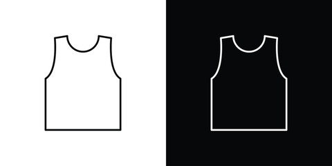 Sleeveless shirt icons. simple, stroke, black icons