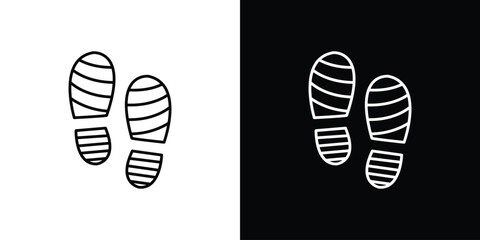 Shoe print icons. simple, stroke, black icons