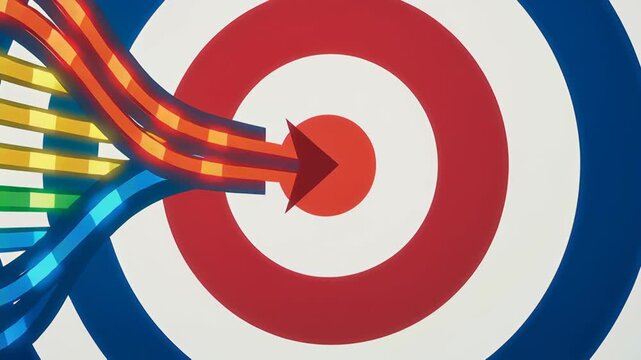 Business target alignment concept with arrow hitting center of target symbolizing success focus strategy and goal achievement business strategy