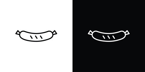Sausage icons. simple, stroke, black icons