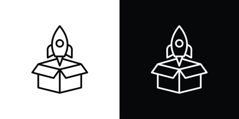 Product release icons. simple, stroke, black icons