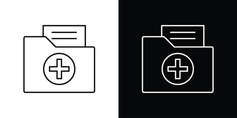 Medical history icons. simple, stroke, black icons