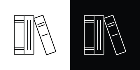 Library icons. simple, stroke, black icons