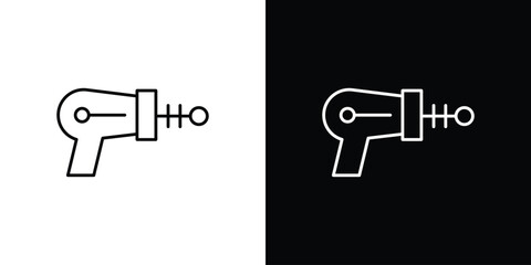 Laser gun icons. simple, stroke, black icons