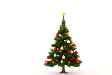 Fototapeta premium Christmas tree on white background