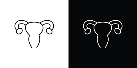 Gynecology icons. simple, stroke, black icons