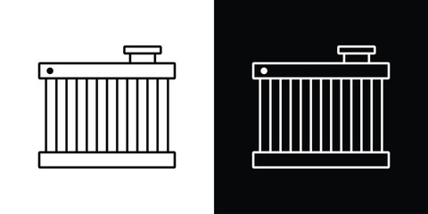 car radiator icons. simple, stroke, black icons