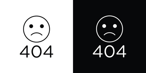 404 Error icons. simple, stroke, black icons