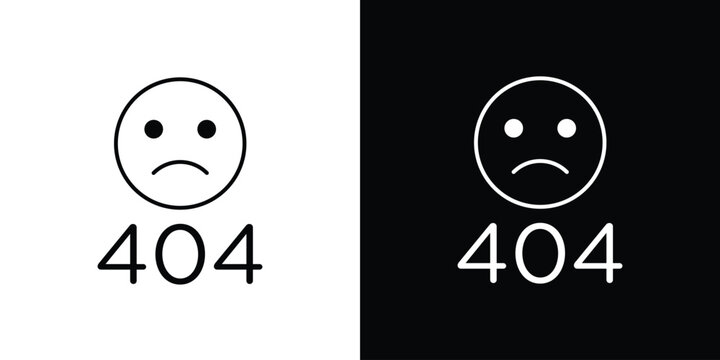 404 Error icons. simple, stroke, black icons