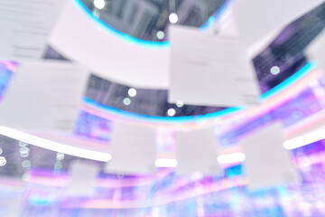 captivating presentation displayed on screen featuring ar elements with blurred white text bars