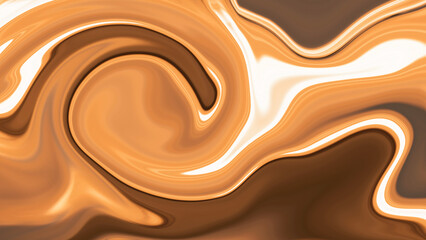 Abstract Liquid Marble Fluid Art with Brown and Golden Swirl Pattern – Modern Glossy Wave Background for Luxury Design, Wallpaper, and Digital Art Decoration