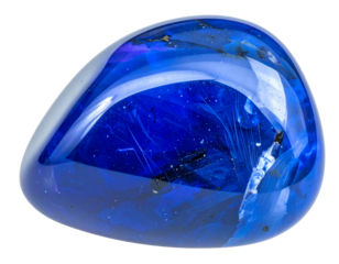 Front View of a Polished Tanzanite Stone, White Background