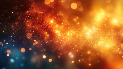 Obraz premium Golden sparks bokeh background, festive design