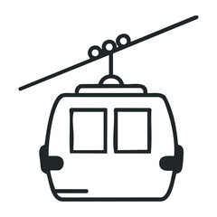 Cable car ride adventure in the mountains scenic viewpoint travel experience. Vector illustration