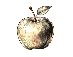 Hand Drawn Apple Sketch PNG File