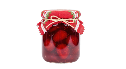 sweet homemade strawberry jam a jar of summers delight, rustic charm, and homemade goodness