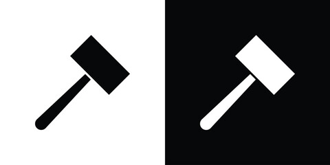 Wooden mallet icon symbol logo. Graphic template.