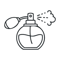 Obraz premium Elegant perfume bottle spray action home setting illustration minimalist style close-up view fragrance concept. Vector illustration