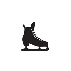 Vector art of black and white silhouette of an ice skate