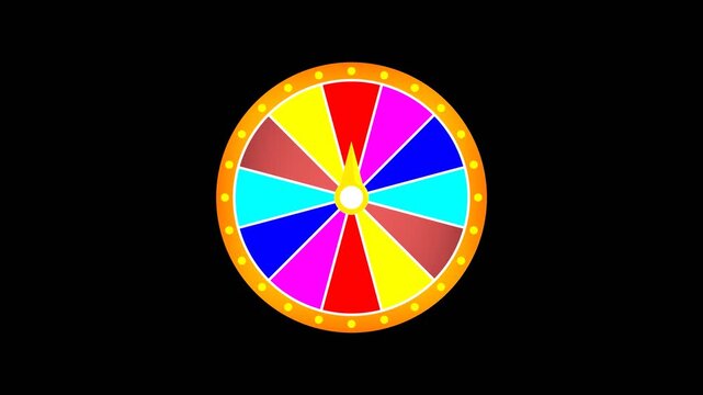 wheel of fortune animation on alpha background