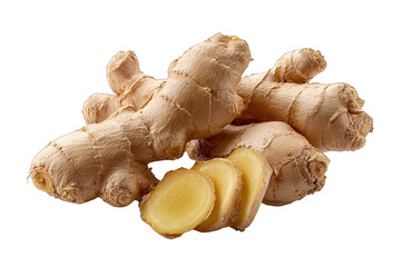 ginger root isolated on white background natural spice concept