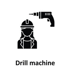 Drill machine Vector Icon which can easily modify or edit