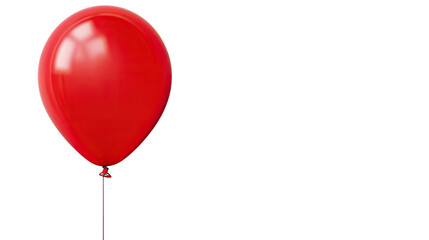 Red helium balloon party decoration floating celebration symbol isolated on white background
