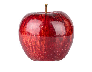 Single Red Apple with Reflection PNG