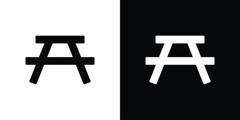 Camping table icon symbol logo. Graphic template.