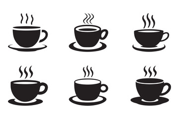 coffee cup vector mug icons, set of coffee cup icon vector art illustration on white background