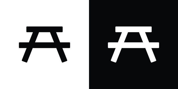 Camping table icon symbol logo. Graphic template.