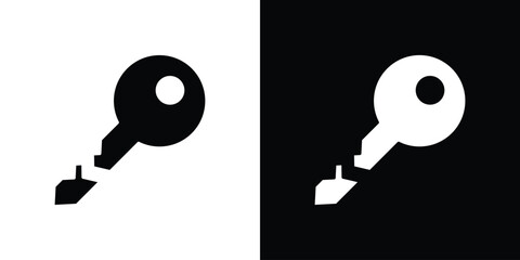 Broken key icon symbol logo. Graphic template.