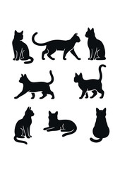 Collection of Cat Silhouettes
