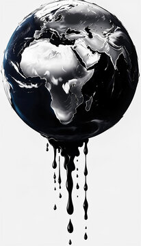 pianeta terra che gocciola acqua a terra simbolo della siccit&agrave; globale, planet earth dripping water on the ground symbol of global drought