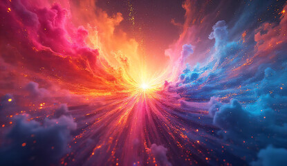 Obraz premium Vibrant Neon Gradient Explosion Abstract Background
