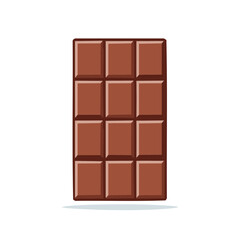 Whole milk chocolate bar with twelve square segments a delicious sweet dessert food illustration