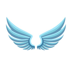 Obraz premium Stylized Light Blue Wings, Graphic Design Element, Wing Illustration, Angel Wings Symbol, Vector Design