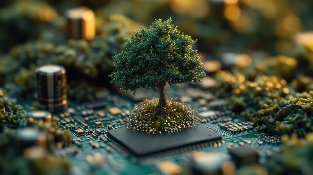 Lush tree on circuit board (1)